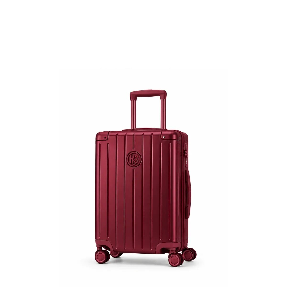 Valise cabine S rouge rigide à roulettes 360°